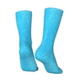 thumbnail image 3 of Goofa Sky Blue Glitter Printed Men's Crew Socks, Soft Durable Breathable Moisture-Wicking with Odor Control Cotton socks, 3 of 9