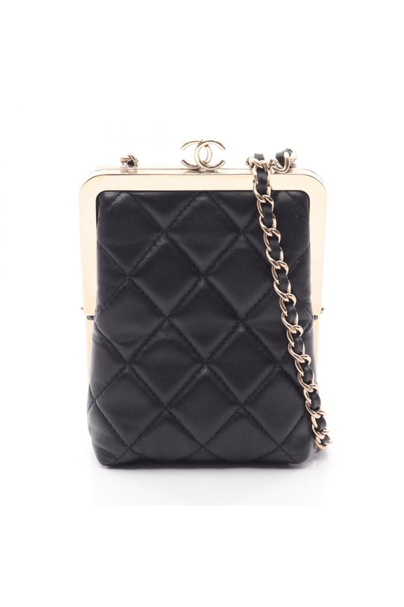 Pre-Owned Chanel Matelass Shoulder Bag/Handbag, Leather and Plastic, Women's, Black (AP2496)