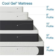 Cool Gel 8 Queen Medium Tight Top Gel Memory Foam Mattress, White