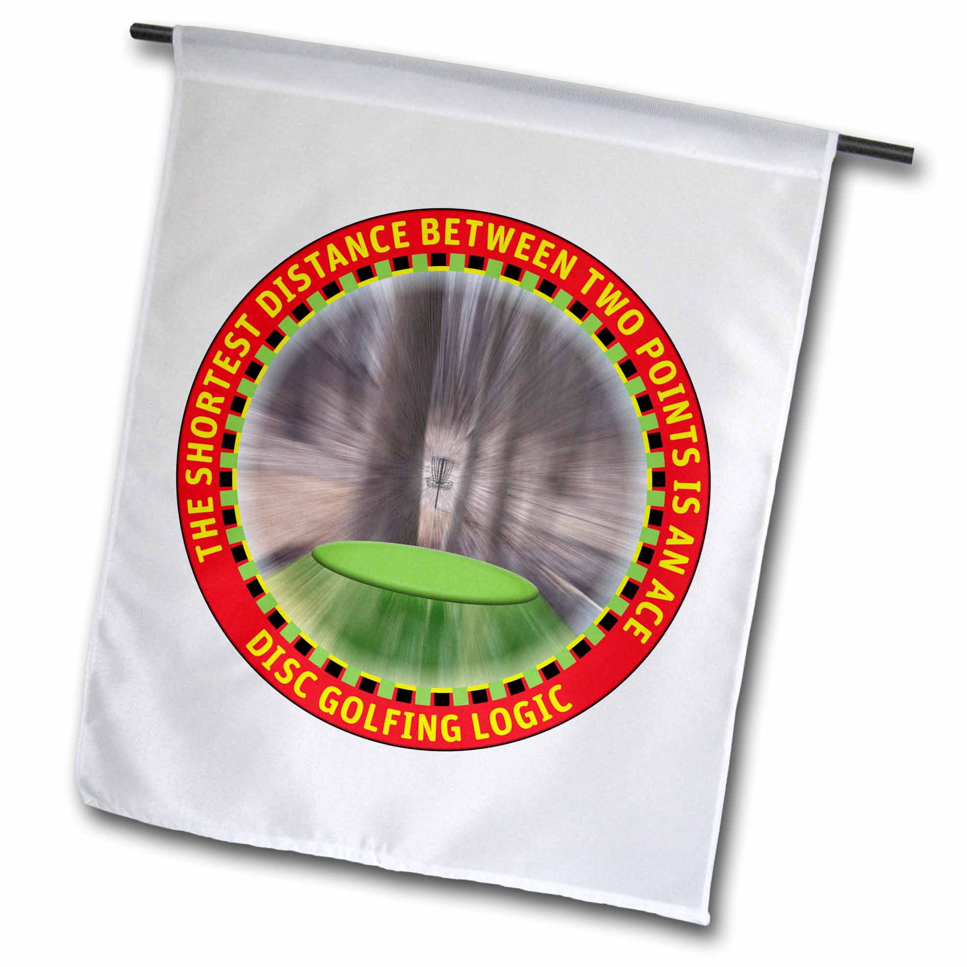 Disc Golf Logic 1 a frisbee disc golf driver flies straight to the basket of chains 12 x 18 inch