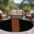 thumbnail image 5 of 6Ft Round Rug, Black Brown Non-Skid Rubber Backing Large Area Rugs - Living Room Bedroom Home Office, Contemporary Boho Modern Art Indoor Floor Mat Carpets Washable Rug, 5 of 9