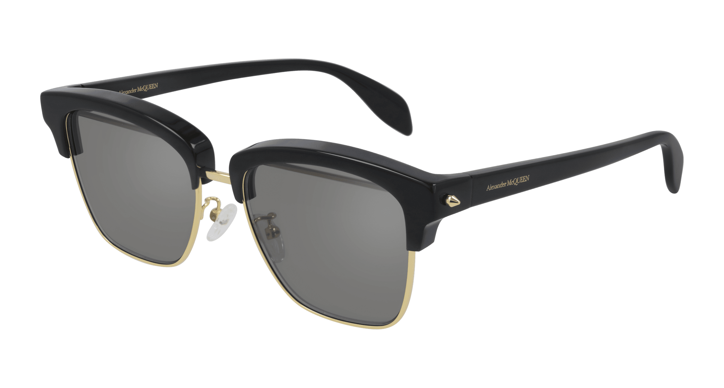 ALEXANDER MCQUEEN AM0297S 002 Square Gold Shiny Grey 54 mm Men's Sunglasses