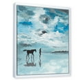 thumbnail image 3 of Designart 'Peaceful Scene Of Horse and Man Running By The Water' Farmhouse Framed Canvas Wall Art Print, 3 of 5