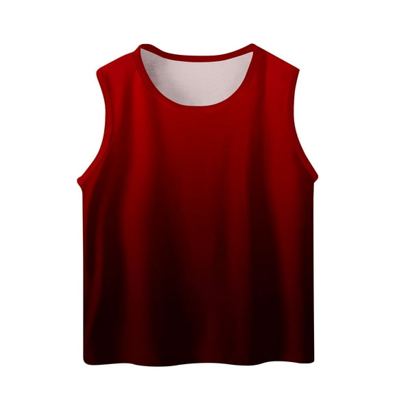 HAiming Toddler Kids Boys Girls Tank Tops Fashion Cute Gradient Print Sleeveless Crewneck Summer Basic Vest Shirts