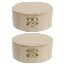 Zcyifa 2PCS Unfinished Wood Chest Box with Locking Clasp for Jewelry Storage