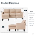 thumbnail image 3 of homete6 73.6" Convertible Sectional Reversible Sofa Couch, Sleeper Sectional L-Shaped Couch 3-Seat Sofa with Reversible Chaise for Small Space,Dark Gray, 3 of 18