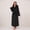 Black, variant on Womens Hooded Plush Long Robe, Soft Warm Fleece Bathrobe for Women Fluffy Cute Spa Robe( Lavender, S/M)
