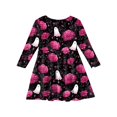 thumbnail image 3 of YOUYEDIAN Halloween Dresses for Girls Long Sleeve Pumpkin Spider Witch Print Vacation Dresses Funny Cotton Dresses Fashion Round Neck Halloween Dresses Pink 3-4 Years, 3 of 4