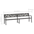 thumbnail image 6 of vidaXL Twin Patio Bench 96.9" Black Steel, 6 of 9