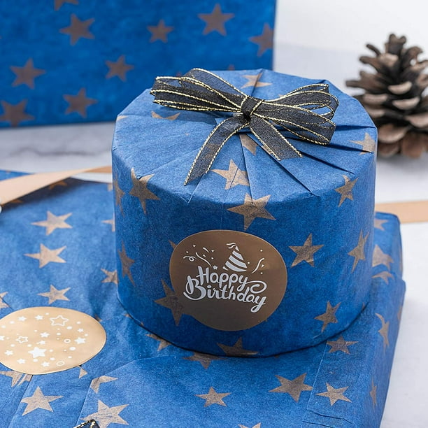 Navy blue and gold wrapping paper online