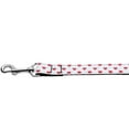 thumbnail image 3 of Pet Dog  Cat Nylon Collar or Leash, "White and Red Dotty Hearts", 3 of 3
