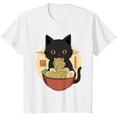 thumbnail image 2 of Cat Ramen Funny Graphic Tees Japanese Kawaii Cat Anime T-Shirt, 2 of 8