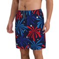 thumbnail image 2 of Fuzoiu Red White Blue Fireworks Print Men's Beach Shorts,Men's Swim Trunks,Quick Dry Board Shorts with Pockets,Men's Bathing Suits for Surfing, Running, and Casual Wear-Large, 2 of 6