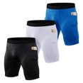 thumbnail image 1 of TFixol Pantalones cortos deportivos para hombre, paquete de 3 pares, bolsillos laterales, secado rápido, 1 of 8