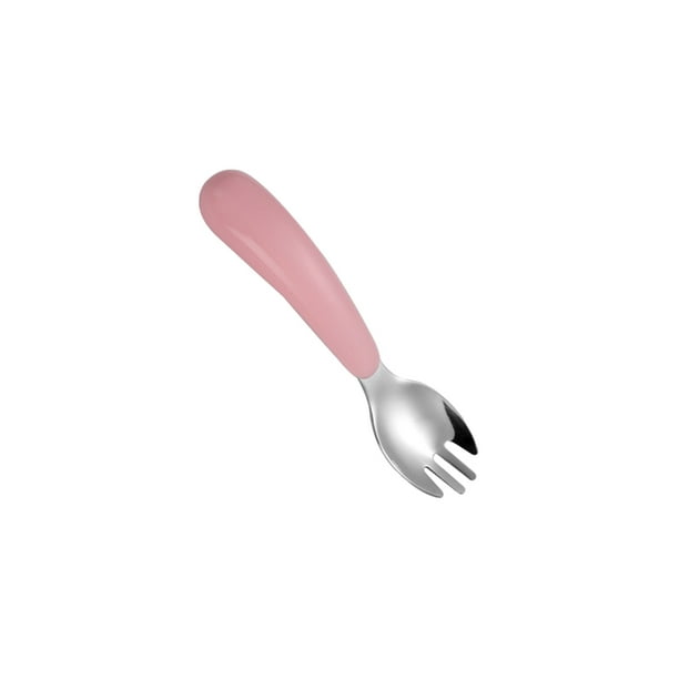 Bearachild Vajilla para niños, cuchara, tenedor, diseño de forma de coche de dibujos animados, cuenco para bebé, de cubiertos Mostrada Rosa Tenedor