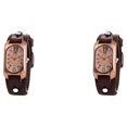 thumbnail image 4 of Qarigey Reloj vintage de moda para mujer Correa ajustable única Escalas digitales claras Reloj de cuero para mujer rojo rojo 2Conjunto, 4 of 6