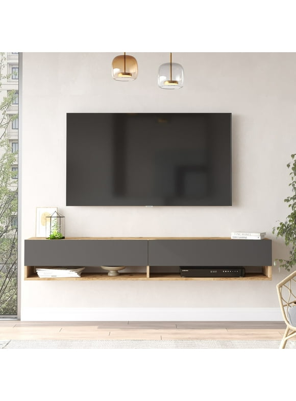 Locelso - FR9 - Atlantic Pine, Anthracite - TV Stand