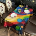 thumbnail image 2 of Colorful Tie Dye Wave Sphere Pattern Rectangle Tablecloth 60"x120",Waterproof Polyester Rectangle Table Cloth, Wipeable Spillproof Polyester Tablecloth for Dining, Camping, Indoor and Outdoor, 2 of 6