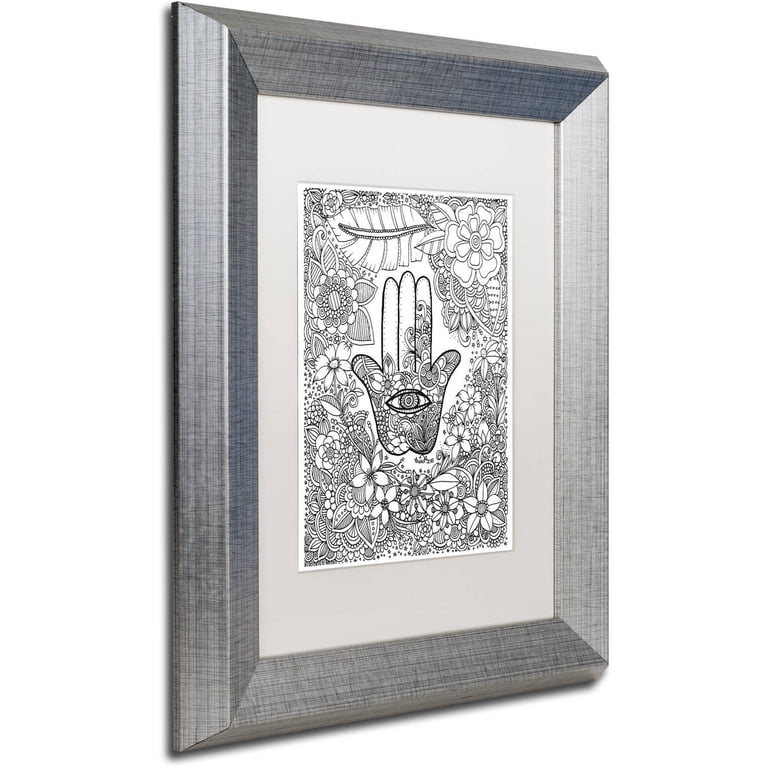 Trademark Fine Art Hamsa Hand Canvas, Silver Frame photo 2