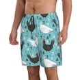 thumbnail image 2 of Disketp Men'S Swim Trunks Hawaiian Breathable Surf Beach Swimsuits Mesh Lining Beach Shorts With Pockets-Lovely Roosters, 2 of 9