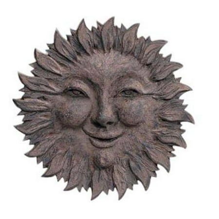 Craft-Tex 86001WI Weather Resistant Sun Face Plaque - Wrought Iron