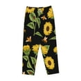 thumbnail image 4 of Xecao Bees and Sunflowers Women's Straight Lounge Pajama Pants: The Epitome of Relaxed Sleepwear, 4 of 9