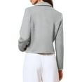 thumbnail image 3 of INSPIRE CHIC Dressy Casual Tweed Jacket for Women's Elegant Double Breasted Long Sleeve Crop Blazer XS Gray, 3 of 6