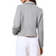 thumbnail image 3 of Chaqueta de tweed casual elegante para mujer, blazer corto de manga larga de doble botonadura, XS gris, 3 of 6