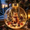 thumbnail image 7 of Light Up Animal Christmas Ball Ornament for Tree Decor, Glowing Christmas Balls Ornament with Mini Fox & LED Warm Lights, Clear Winter Scene Balls for Mantel Window, Holiday Keepsake, 7 of 7