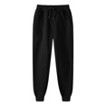 thumbnail image 5 of WULMLEO Men's Tapered Jogger Sweatpants Drawstring Waist with Pockets Cotton Athletic Lounge Pants Black L, 5 of 9