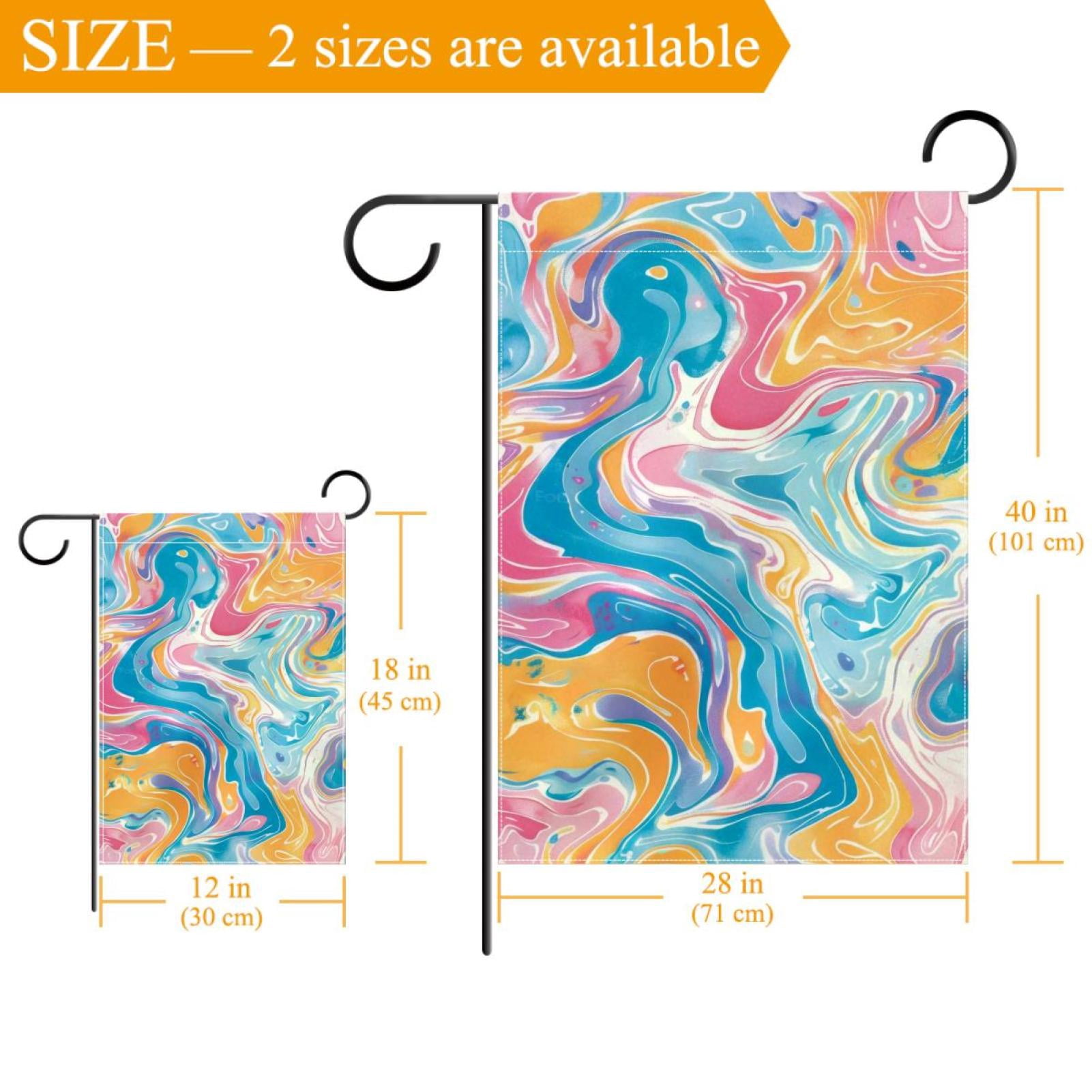 Marbling Seamless Pattern Double Sided Garden Flag Decorative Weather Resistant Yard Flag, Large DIY Vertical Flag for Farmhouse Patio Lawn, 28x40 Inch