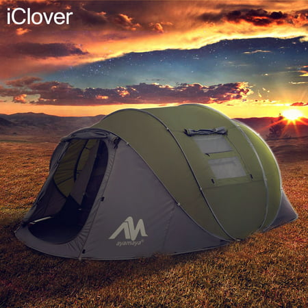 IClover 2019 Waterproof Camping Dome Tent with Carry Bag for Hiking Picnic Backpacking,5/6 Person New Pre-Assembled Automatic Easy up-Fast Pitch & Fold Ideal Tent Shelter