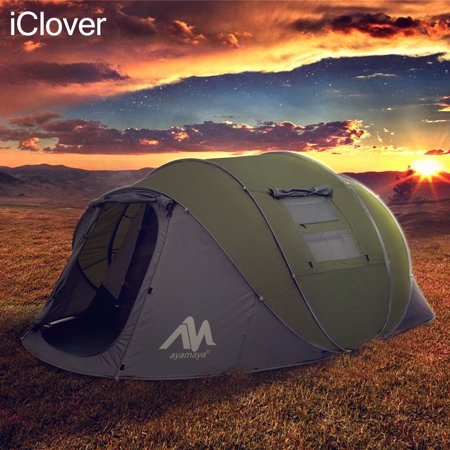 IClover 2019 Waterproof Camping Dome Tent with Carry Bag for Hiking Picnic Backpacking,5/6 Person New Pre-Assembled Automatic Easy up-Fast Pitch & Fold Ideal Tent Shelter (Best Budget Tents 2019)