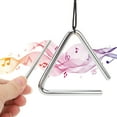 thumbnail image 1 of Hand Percussion Triangle, Corrosion Prevention Portable 4 Inch High Strength Triangle Instrument Clear Sound  for Rhythm Education, 1 of 7