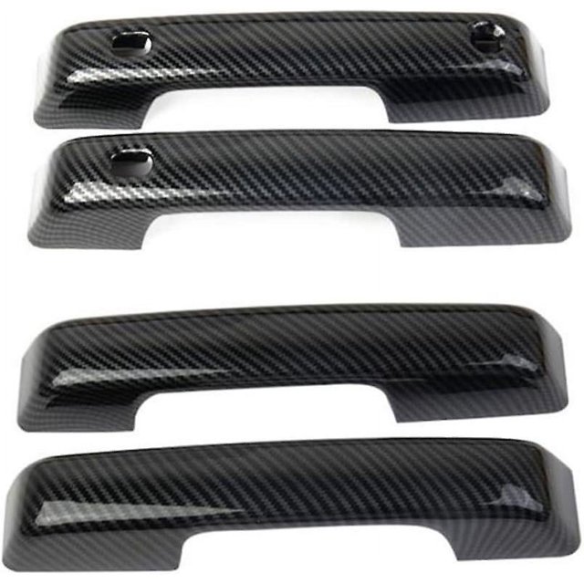 4PCS 2021-2024 Car Carbon Fiber Side Front Door Handle Cover Trim - Decorative Exterior Accessories