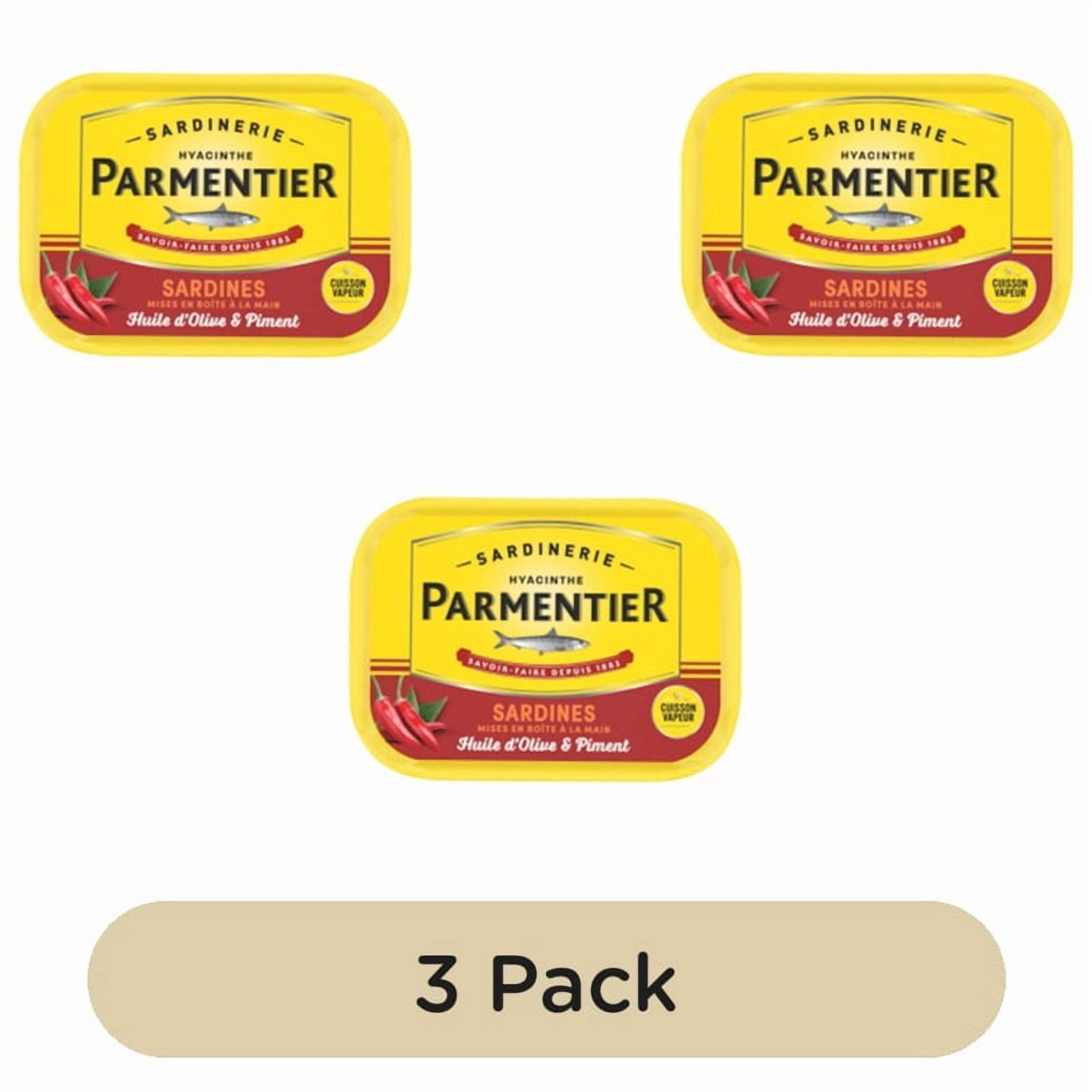 H. Parmentier Sardines Olive Oil & Chilli 135g, British Import (Pack of 3)
