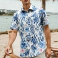 thumbnail image 2 of Mens Hawaiian Shirt Ocean Wave Print Short Sleeve Button Down Summer Shirt Casual Beach Vacation Clothes, 2 of 5
