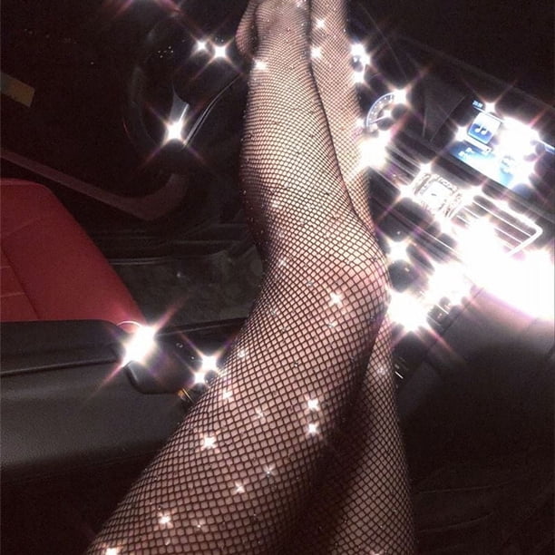 EIMELI Hot Fishnet Tights Leggings Rhinestone Fishnets Pantyhose Fish Nets  Stockings Thin Diamond Socks Women