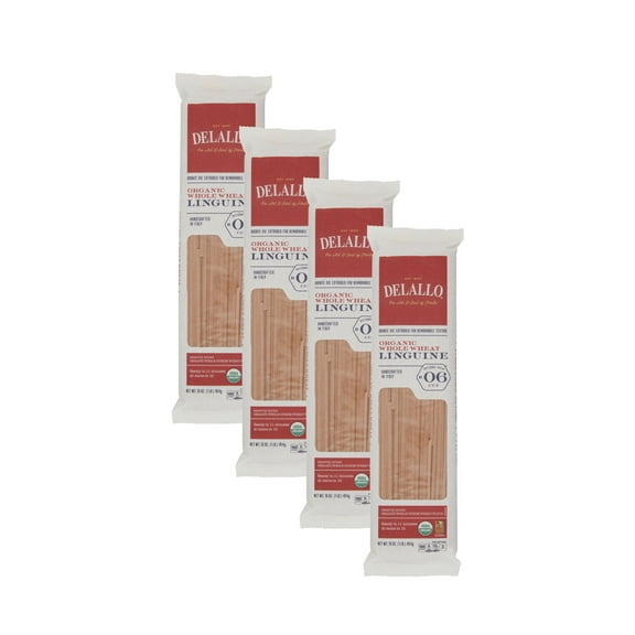 DeLallo, 100% Organic, Whole Wheat Linguine, Made with Whole Grain Flour, Shelf-Stable, 1lb Bag, 4 Pack