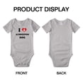 thumbnail image 3 of I Heart Aussiepom Dog Funny Baby Rompers Newborn Outfits (Gray, 3-6 Months), 3 of 5