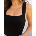 thumbnail image 3 of REORIA Women Tank Bodysuit Square Neck Sleeveless Tank Top Basic Slim Bodysuit for Female, 3 of 8
