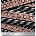 thumbnail image 3 of Soimoi Rayon Fabric Stripe & Mandala Kaleidoscope Fabric Prints by Yard 56 Inch Wide, 3 of 3
