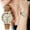 F, variant on Hearth & Gear Classic Women's Watch With Easy To Read Dial And Stylish Retro Strap Women's Retro Small Face Circular Watch Small Watch Women Canvas Band Watch Thick Leather Watch Band Watch Metal Band