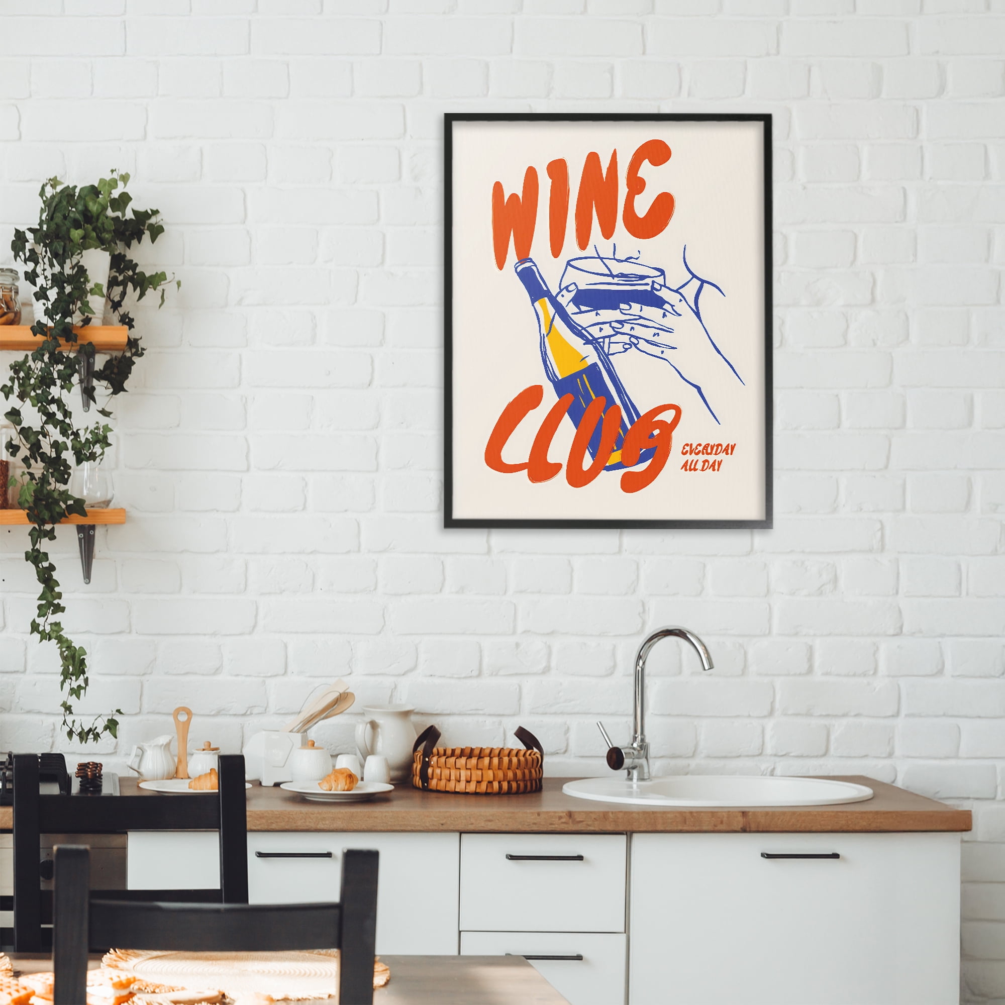 Stupell Industries Wine Club Every Day Black Framed Giclee Art, design by The Prints Vibe