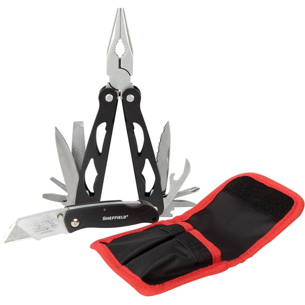 Sheffield 2Piece Multi Tool And Lockback Knife Set With Pouch