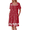 Floral Red, variant on Women Zipper Robe Short Sleeves House Coat Zipper Front Bathrobe Sleepwear with Pockets Housecoat Nightgown
