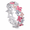 Pink - Silver, variant on Cherry Blossom Bangle Bracelet Colorful Oil Painted Floral Relief Stretch Cuff Multi-Color Botanical Jewelry Elastic Wristband for Women Everyday Spring Fashion Accessories