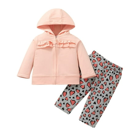 

Infant Child Toddler Newborn Baby Boys Girls Long Sleeve Patchwork Cute Cartoon Print Striped Coat Jacket Solid Trousers Pants Outfit Set 2PCS Clothes