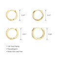 thumbnail image 3 of Pendientes Huggie Hoop ALEXCRAFT, pequeños, chapados en oro de 14 quilates, 4 unidades, 3 of 6