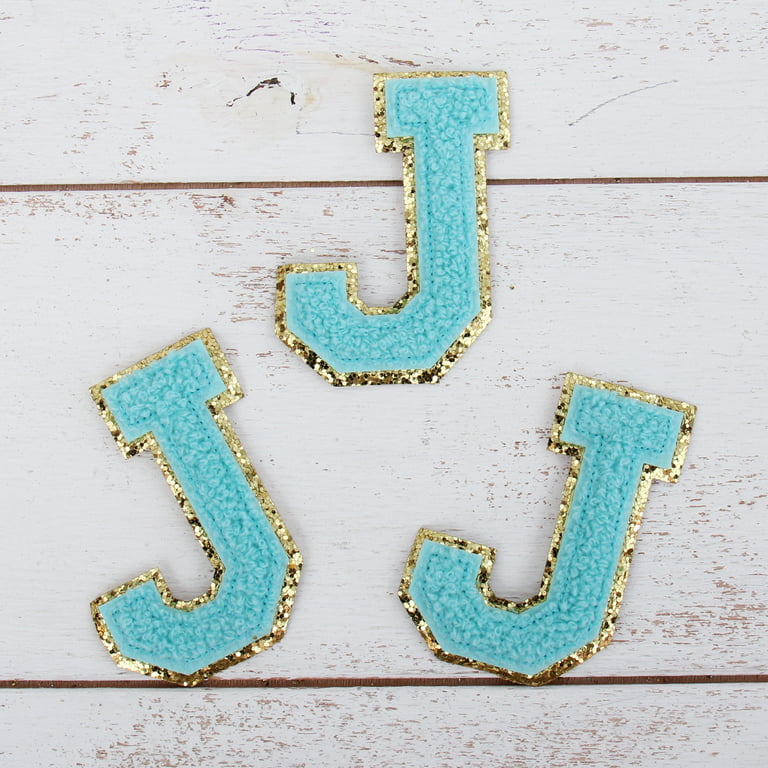 3.2 Inch Iron on Glitter Chenille Letters, Iron on Varsity Letters